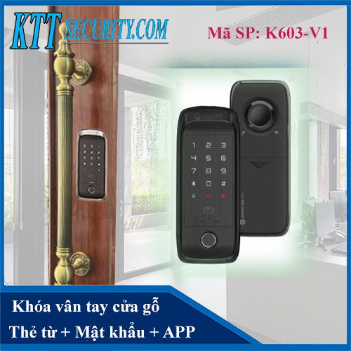 Khóa vân tay cửa gỗ không tay cầm K603-V1