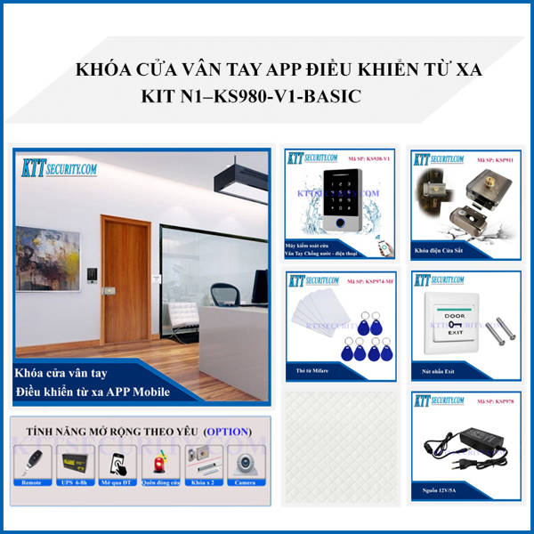 Khóa vân tay điều khiển từ xa KIT N1-KS980-V1-Basic