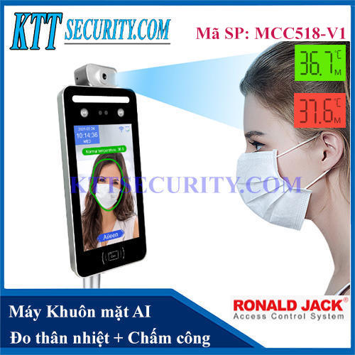 Máy chấm công nhận diện khuôn mặt AI08T MCC518-V1