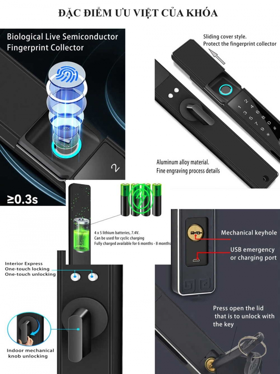 Tính năng khóa vân tay K622