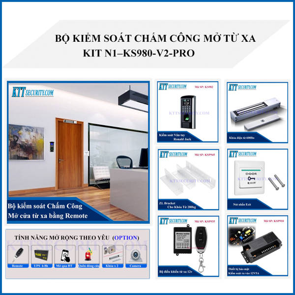 Khóa vân tay điều khiển từ xa Remote KIT N1-KS980-V2-PRO