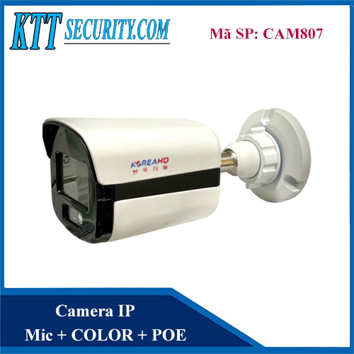 Camera IP POE Color 4MP Chống sét KOREAHD | CAM807