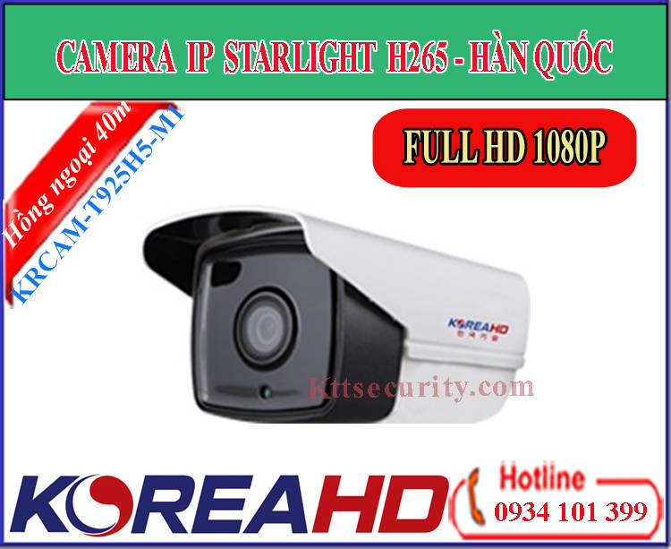 Camera KoreaHD IP KRCAM-T525H5-M1 Starlight H265