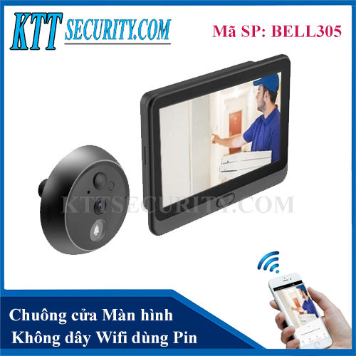 Chuông cửa màn hình không dây dùng Pin| BELL305