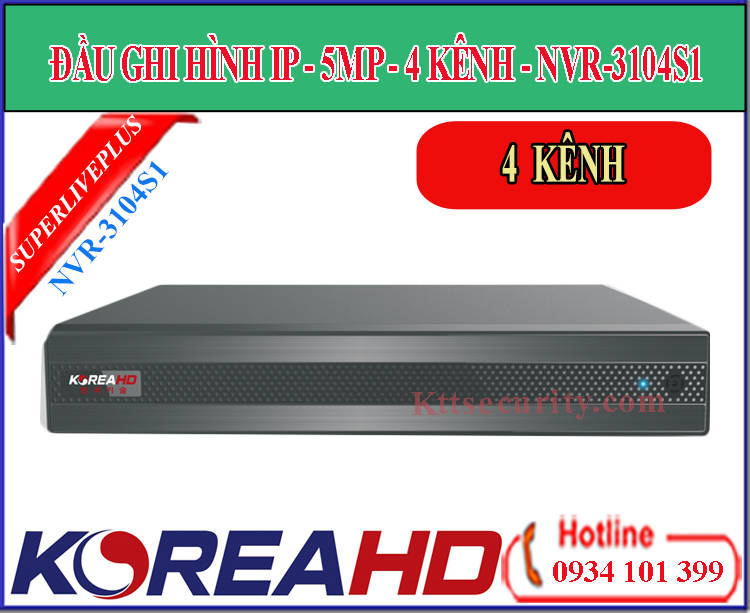 Đầu ghi hình ip Koreahd NVR-3104S1 | NVR-8104MH 4 kênh