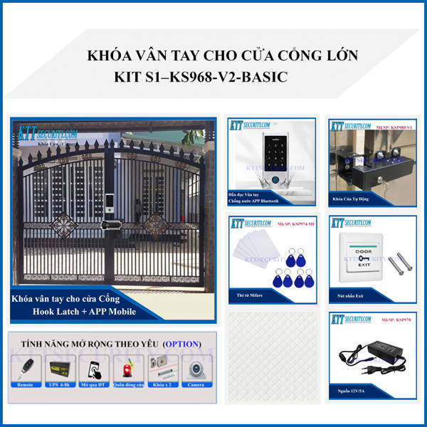 Khóa Vân tay cho Cổng Sắt | KS968