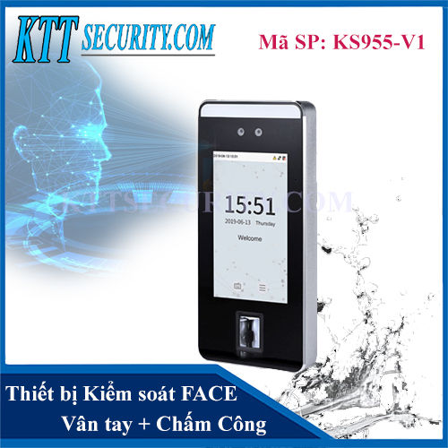 Máy chấm công nhận diện khuôn mặt QRcode Palm | KS955