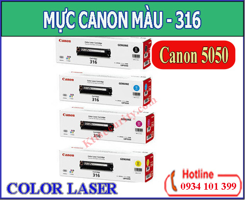 Mực in laser màu Canon 316(Đen,Xanh Vàng,Đỏ) dùng cho máy LBP 5050