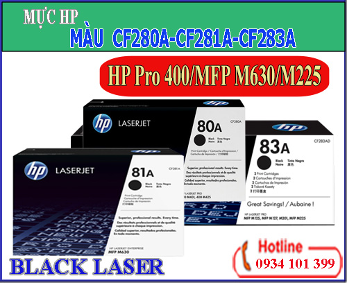 Mực laser HP 80A-81A-83A[CF280A-CF281A-CF283A]