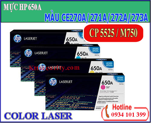 Mực laser màu 650A[CE270A-CE271A-CE272A-CE273A]dùng cho máy CP5525